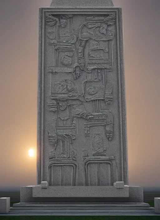 Image similar to highly detailed realistic architecture 3 d render of a futurisctic stele monument made from little atomiums standing near a highway, archdaily, made in unreal engine 4 octane render