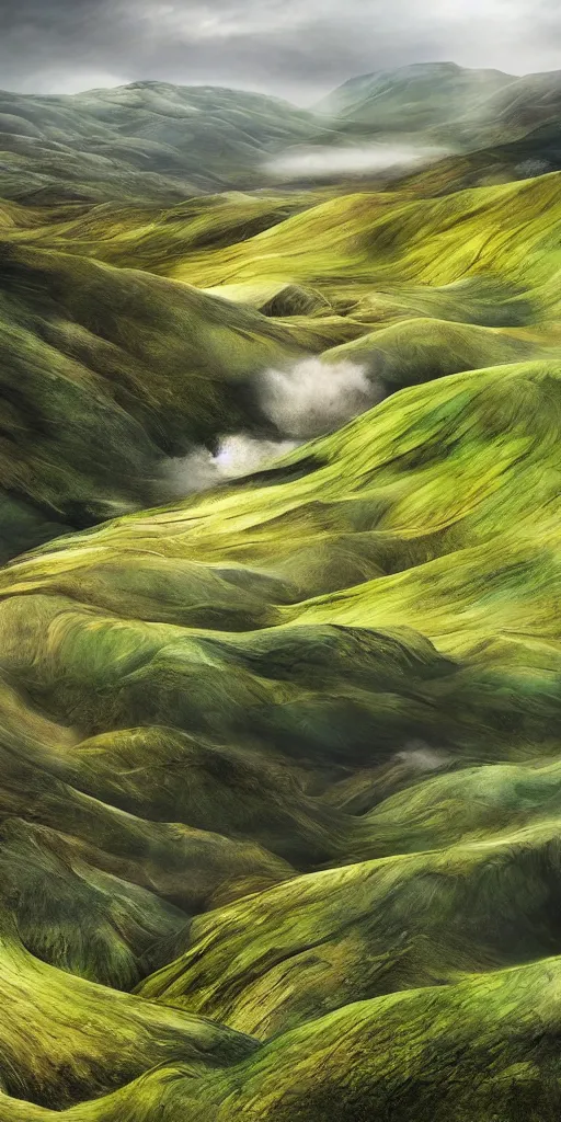 Prompt: a 3 d matte painting of rolling hills made of beautiful skin, dripping wet, landscape painting, photography, highly detailed, hyperrealistic