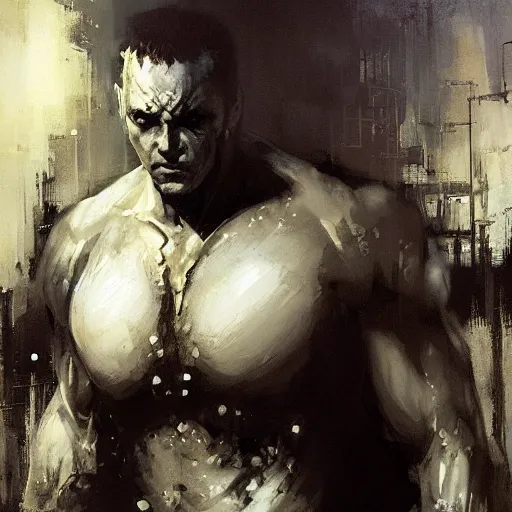 Image similar to moonknight painted by jeremy mann