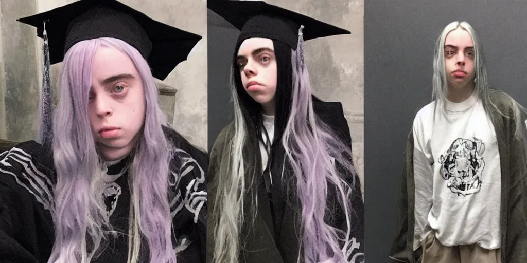 Prompt: Billie Eilish as a student at Hogwarts