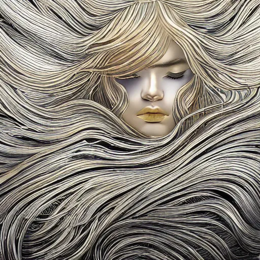 Image similar to gold and silver tones, mermaid, style of moebius, james jean, rutkowski, mcbess, cinematic, high detail, award winning, 8 k photorealistic