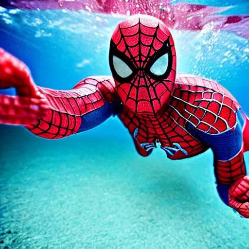 Image similar to underwater shoot photo of Spiderman