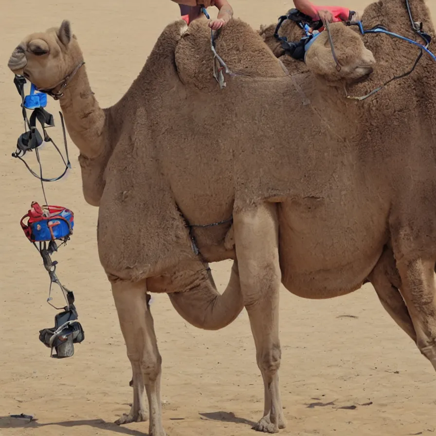 Prompt: detailed illustrated instructions on how to change the tire on a camel