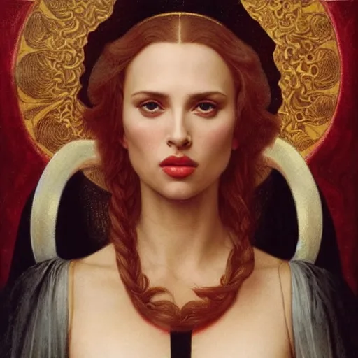 Prompt: polish poster of scarlet johansson and natalie portman, by jan van eyck, tom bagshaw, jean delville, william bouguereau, albrecht durer