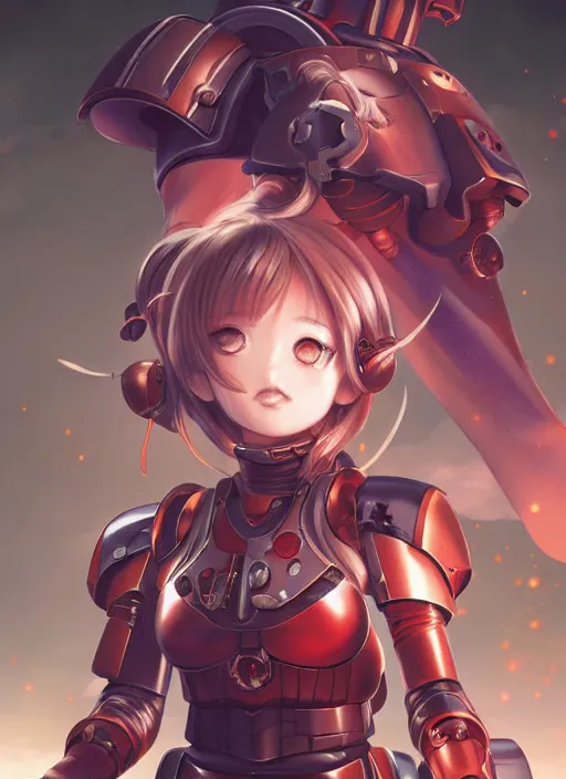 Image similar to semi realistic anime illustration of space marine girl made by stanley artgerm, wlop, rossdraws, james jean andrei riabovitchev, marc simonetti, yoshitaka amano, artstation