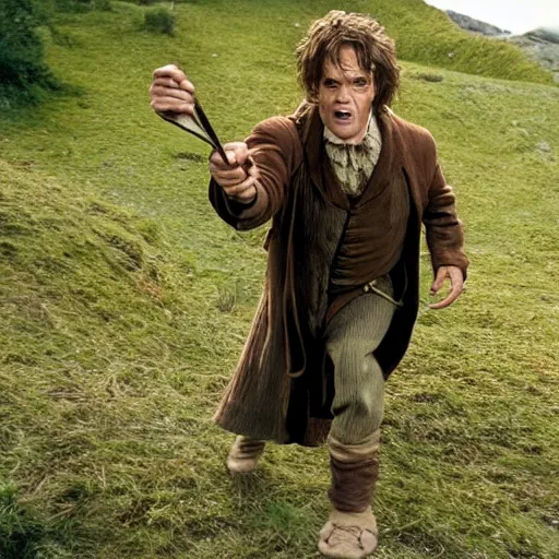 Prompt: jim carrey playing bilbo baggins in lord of the rings