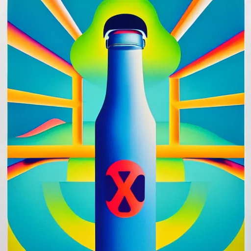 Prompt: chrome soda bottle by shusei nagaoka, kaws, david rudnick, airbrush on canvas, pastell colours, cell shaded, 8 k