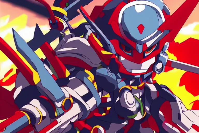 Prompt: gurren lagann, in the style of studio trigger, illustration, epic, hyper detailed, smooth, sharp focus, ray tracing