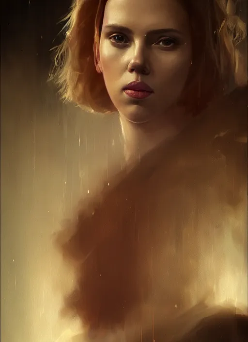 Prompt: A fancy portrait of Scarlett Johansson by Greg Rutkowski, Sung Choi, Mitchell Mohrhauser, Maciej Kuciara, Johnson Ting, Maxim Verehin, Peter Konig, Bloodborne, 8k photorealistic, cinematic lighting, HD, high details, dramatic, atmospheric , trending on artstation