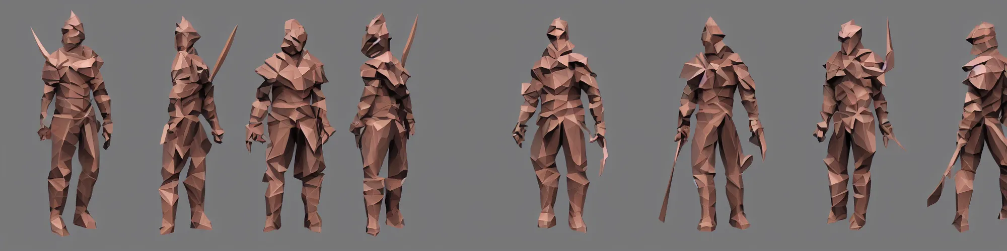 Image similar to a warrior, low poly, polygon, low poly character