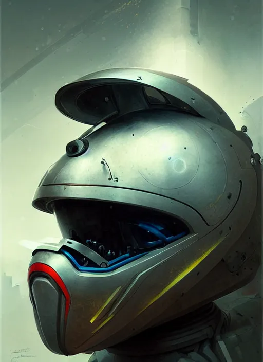 Prompt: an epic mechanical robotic racing helmet highly detailed, digital painting, concept art, smooth, sharp focus, illustration, art by greg rutkowski