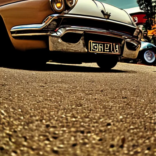 Image similar to low angle photo car in mid day by william egglestone, bokeh