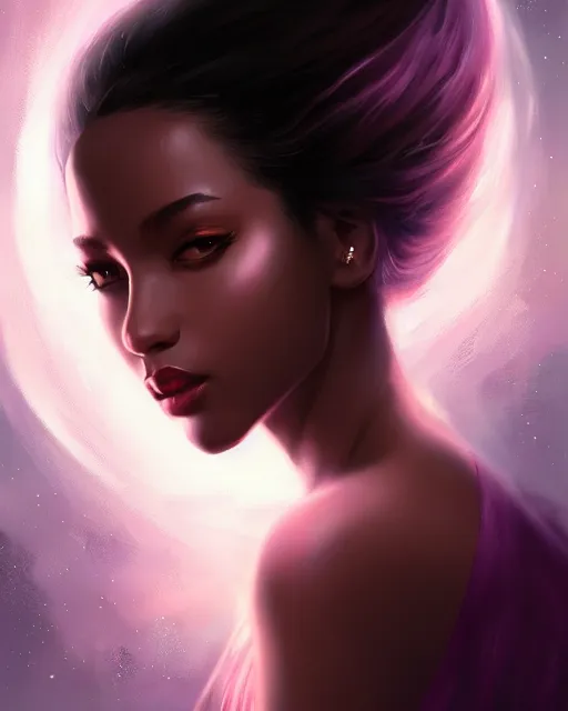 Image similar to black rose beauty portrait, night, celestial aura of light, artgerm, wlop, sylvain sarrailh, photorealism, artstation