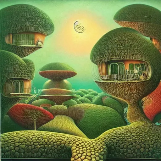 Prompt: positive thoughts inspired by jacek yerka