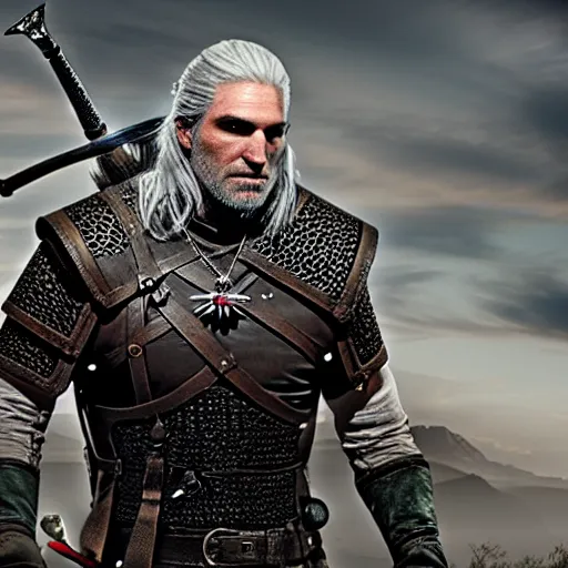 Image similar to Geralt from The Witcher fighting a colossal tarantula 4k oil painting