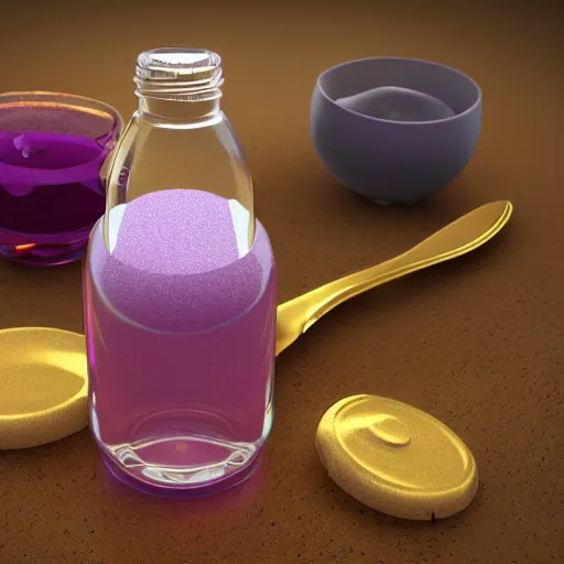 Prompt: ultra-realistic soggy mystical potion close up, 8k, no blur, octane render, simple clear background,