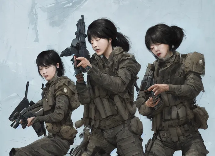 Image similar to female south korean counterterrorist unit 7 0 7 th special mission group, tactical training, by maciej kuciara c 1 0. 0