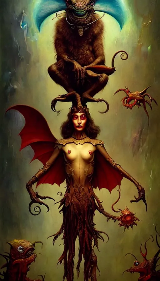 Image similar to exquisite imaginative friendly weird magic creature poster art humanoid colourful movie art by : : weta studio tom bagshaw james jean frank frazetta