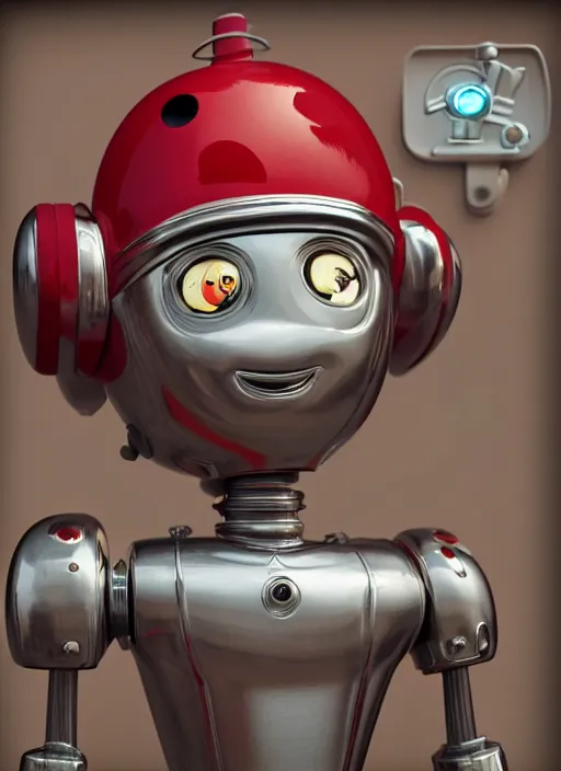 Image similar to highly detailed closeup, profile portrait of a tin toy 1 9 5 0 s robot diner, bikini, unreal engine, nicoletta ceccoli, mark ryden, earl norem, lostfish, global illumination, detailed and intricate environment