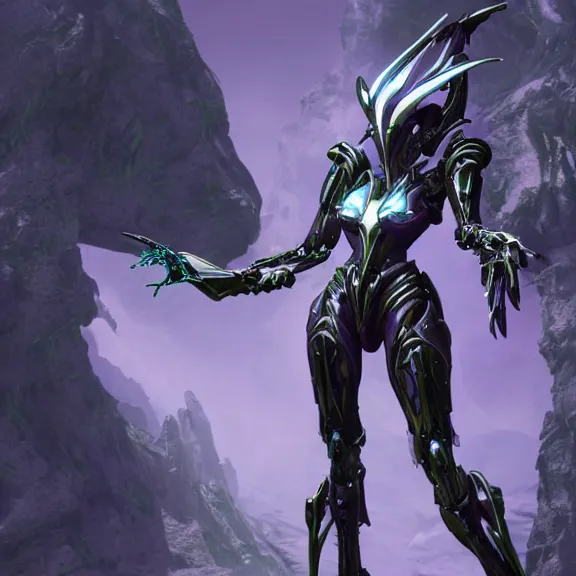 Image similar to extremely detailed front shot of a giant 1000 meter tall beautiful stunning saryn prime female warframe goddess, that's an anthropomorphic hot robot mecha female dragon, silver sharp streamlined armor, detailed head, sharp claws, glowing Purple LED eyes, sitting cutely in the background, rump on top of a mountain below her, a tiny forest with a village in the foreground, in front of her, fog rolling in, dragon art, warframe fanart, Destiny fanart, micro art, macro art, giantess art, fantasy, goddess art, furry art, furaffinity, high quality 3D realistic, DeviantArt, artstation, Eka's Portal, HD, depth of field