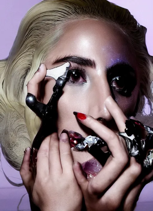 Image similar to lady gaga by nick knight, born this way, born this way album, red weapon 8 k s 3 5, cooke anamorphic / i lenses, highly detailed, cinematic lighting