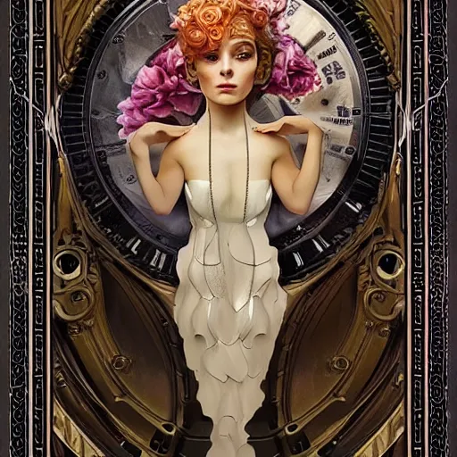 Image similar to amazing lifelike award winning clockwork phantom trending on art station artgerm greg rutowski alpgonse mucha cinematic