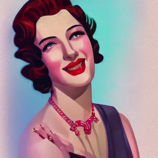 Image similar to smiling, happy, beautiful, intelligent, powerful 1 9 2 0 s movie star with loving eyes, casually clothed, wise, beautiful, dramatic lighting, sharp focus, art deco patterns by stanley artgerm, retro futurism, dramatic lighting, trending on artstation, flat colour, gradient filter