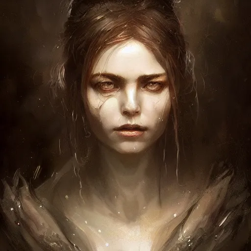 Image similar to beautiful young woman, wizard, high detail, dramatic light, digital art, dark, painted by seb mckinnon and greg rutkowski, trending on artstation