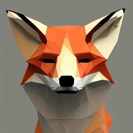 Prompt: a fox as a low poly count portrait