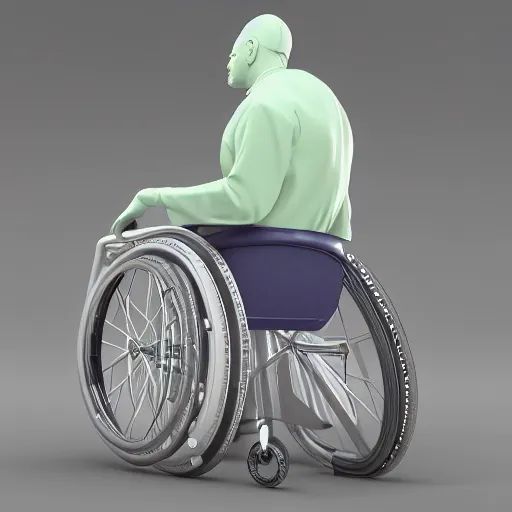 Image similar to a 3d render of a wheelchair, by Scott weaver