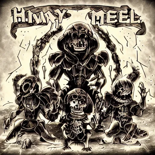 Prompt: undertale heavy metal album cover, album cover