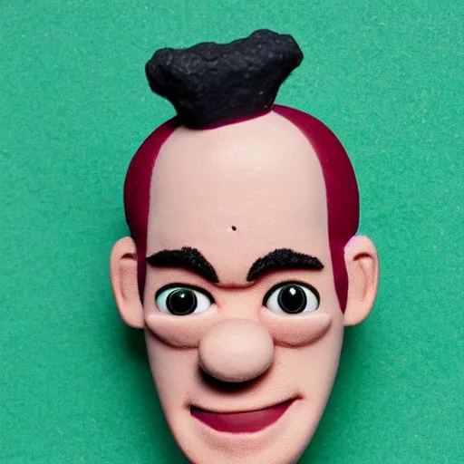 Image similar to claymation man wide head