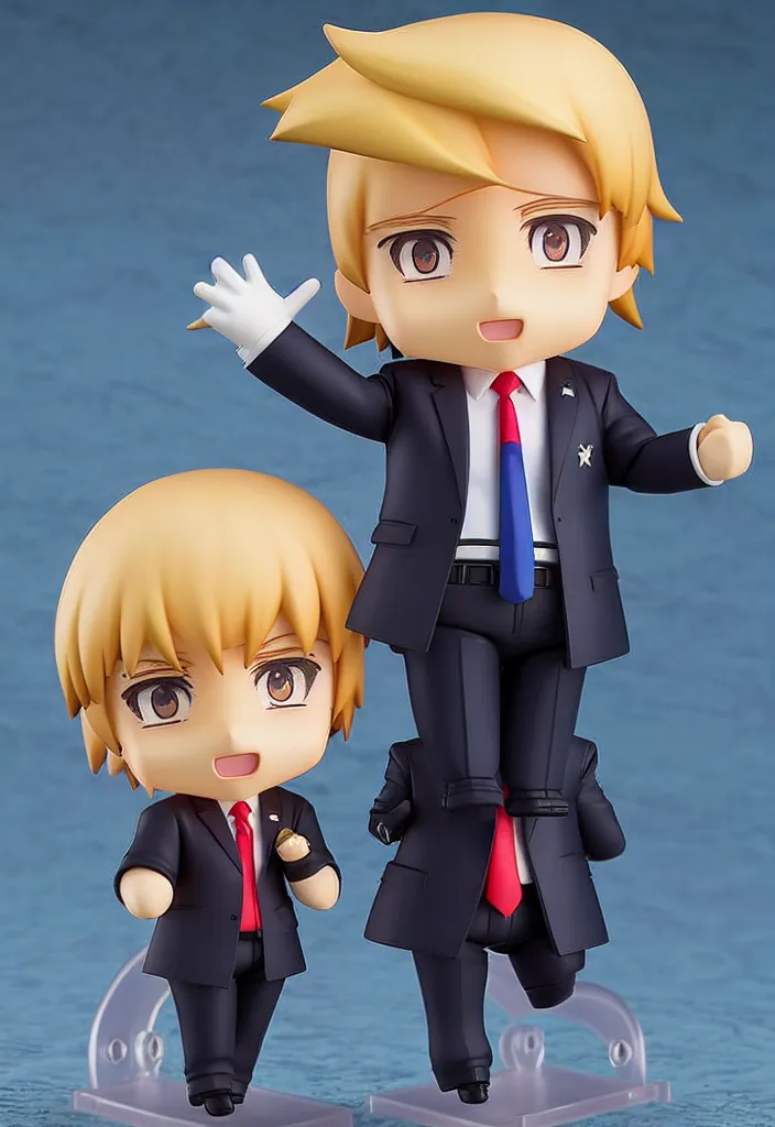 Image similar to An Anime Nendoroid of DONALD TRUMP!!!!!!!!!, Product Photo, 8k, Sharp photo