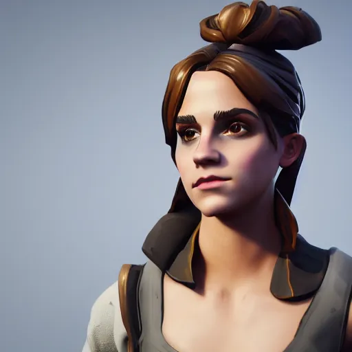 Prompt: full body textured film grain Heavy Contour makeup look eye shadow smokey eyes fashion model face emma watson as a fortnite character cgsociety octane render unreal engine redshift render trending on artstation render blender behance