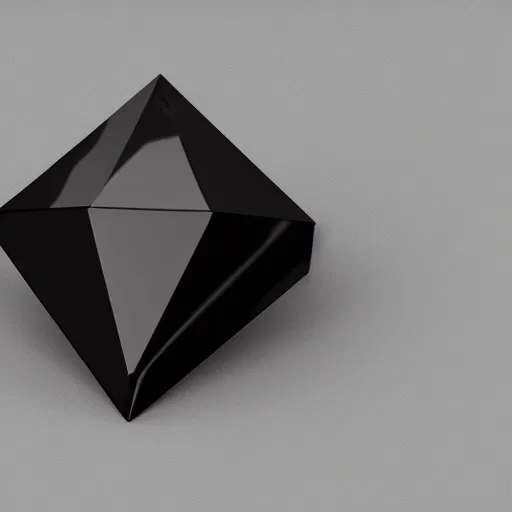 Prompt: An extremely realistic 3D render of an obsidian diamond, Dribbble 8k