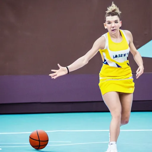 Image similar to Simona Halep playing basketball