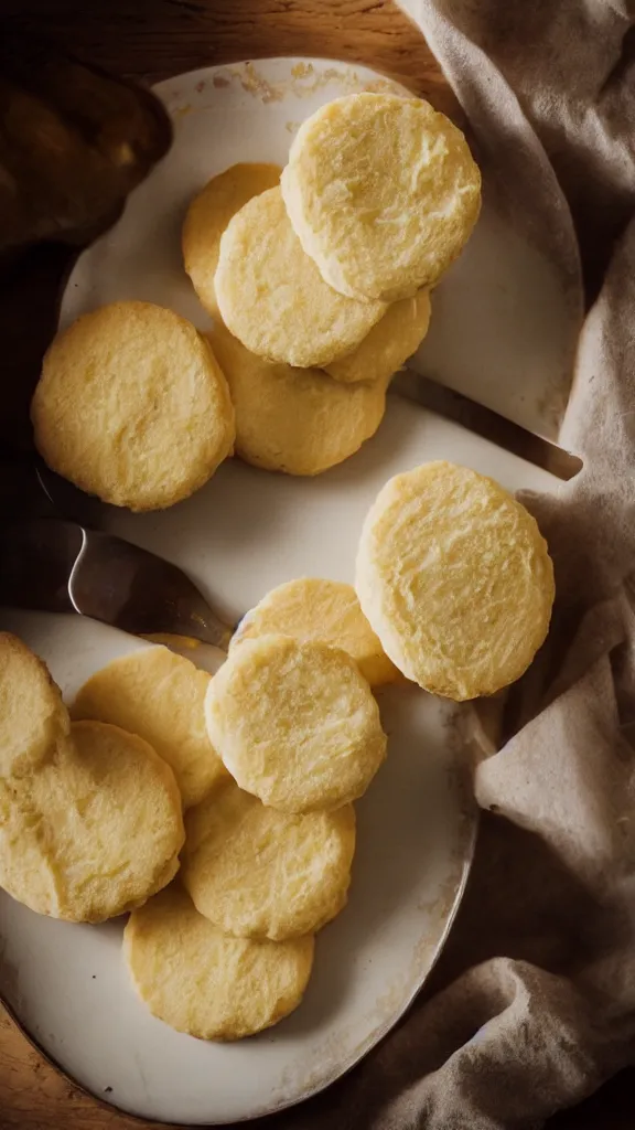 Image similar to 6 0 s food photography of a mayonnaise biscuit, soft focus