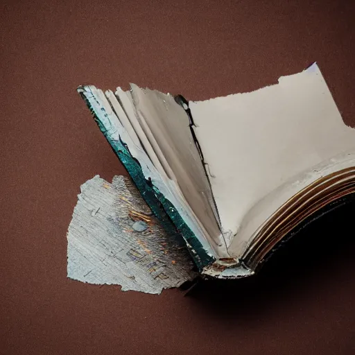 Image similar to photograph of a broken book held together by duct tape. cracks. studio photography with white background