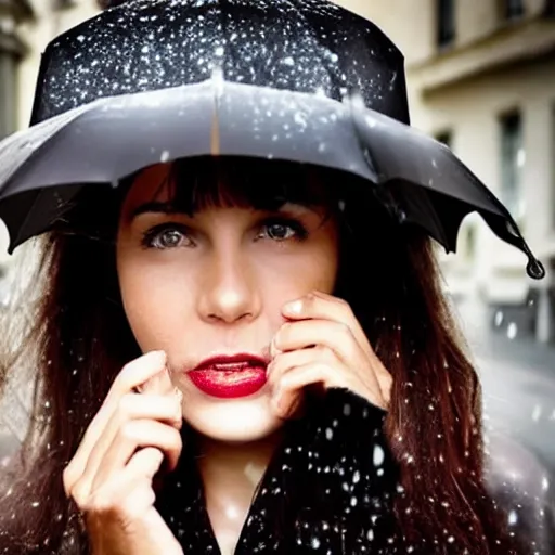 Prompt: a woman with magical powers sous une pluie acide - n 4