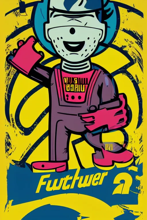 Image similar to fallout 7 6 retro futurist illustration art by butcher billy, sticker, colorful, illustration, highly detailed, simple, smooth and clean vector curves, no jagged lines, vector art, smooth andy warhol style