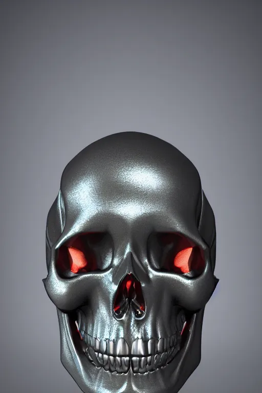 Image similar to high tech metallic human skull, colorful, futuristic, sculpt trending on artstation cgsociety, cad model, fusion360 highly detailed studio lighting 4k, octane render