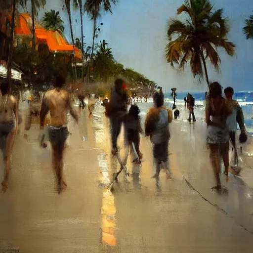 Prompt: ipanema beach painting by jeremy mann