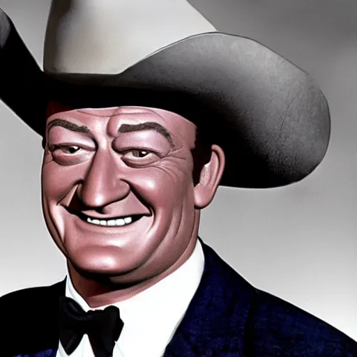 Image similar to john wayne in a bugs bunny cartoon,