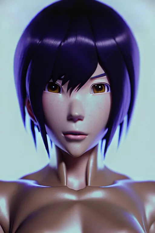 Image similar to weta disney pixar movie still portrait photo of motoko kusanagi ghost in the shell anime : : as cyborg woman by pixar : : by ilya kuvshinov, rossdraws, artgerm, maxim cover, octane render, anime, octane render, 3 d, volumetric lighting, anti aliasing, raytracing : :