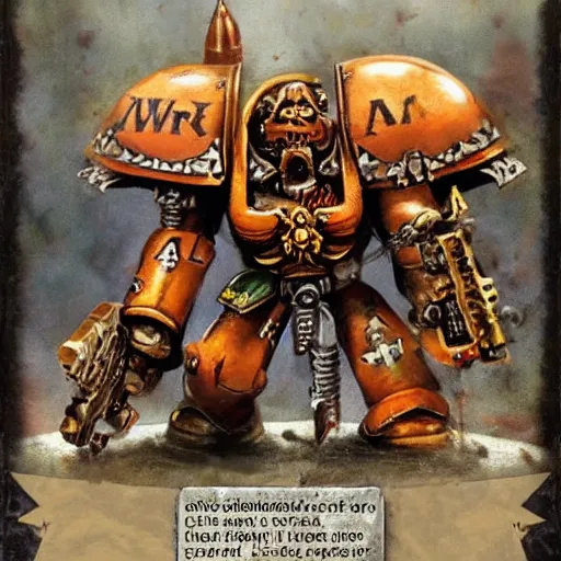 Prompt: warhammer 40k ork using a computer to generate ai text to image