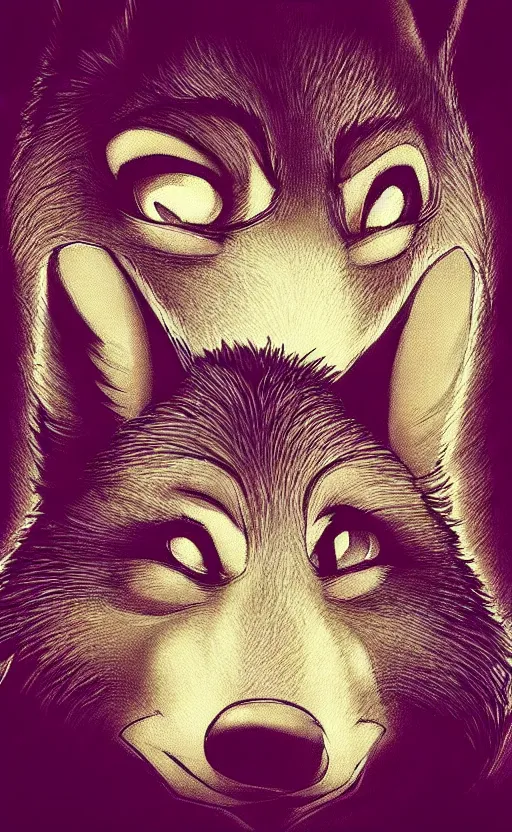 Image similar to “wolf in the style of zootopia in a dark room, trying to avoid lasers, cinematic, dramatic in the style of zootopia”