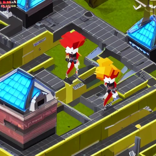 Prompt: isometric action game, punk, mirror's edge, highly detailed, realistic