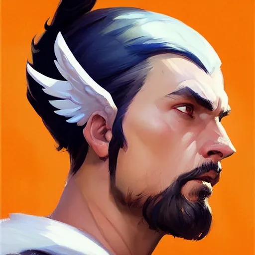 Image similar to greg manchess portrait painting of snufking with angel wings as overwatch character, medium shot, asymmetrical, profile picture, organic painting, sunny day, matte painting, bold shapes, hard edges, street art, trending on artstation, by huang guangjian and gil elvgren and sachin teng