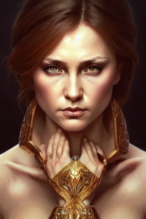 Image similar to vladimir putin, fantasy, amber eyes, face, intricate, elegant, highly detailed, digital painting, artstation, concept art, smooth, sharp focus, illustration, art by artgerm and greg rutkowski and alphonse mucha