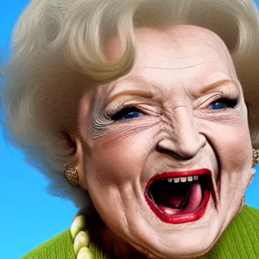 Prompt: betty white turning into a werewolf